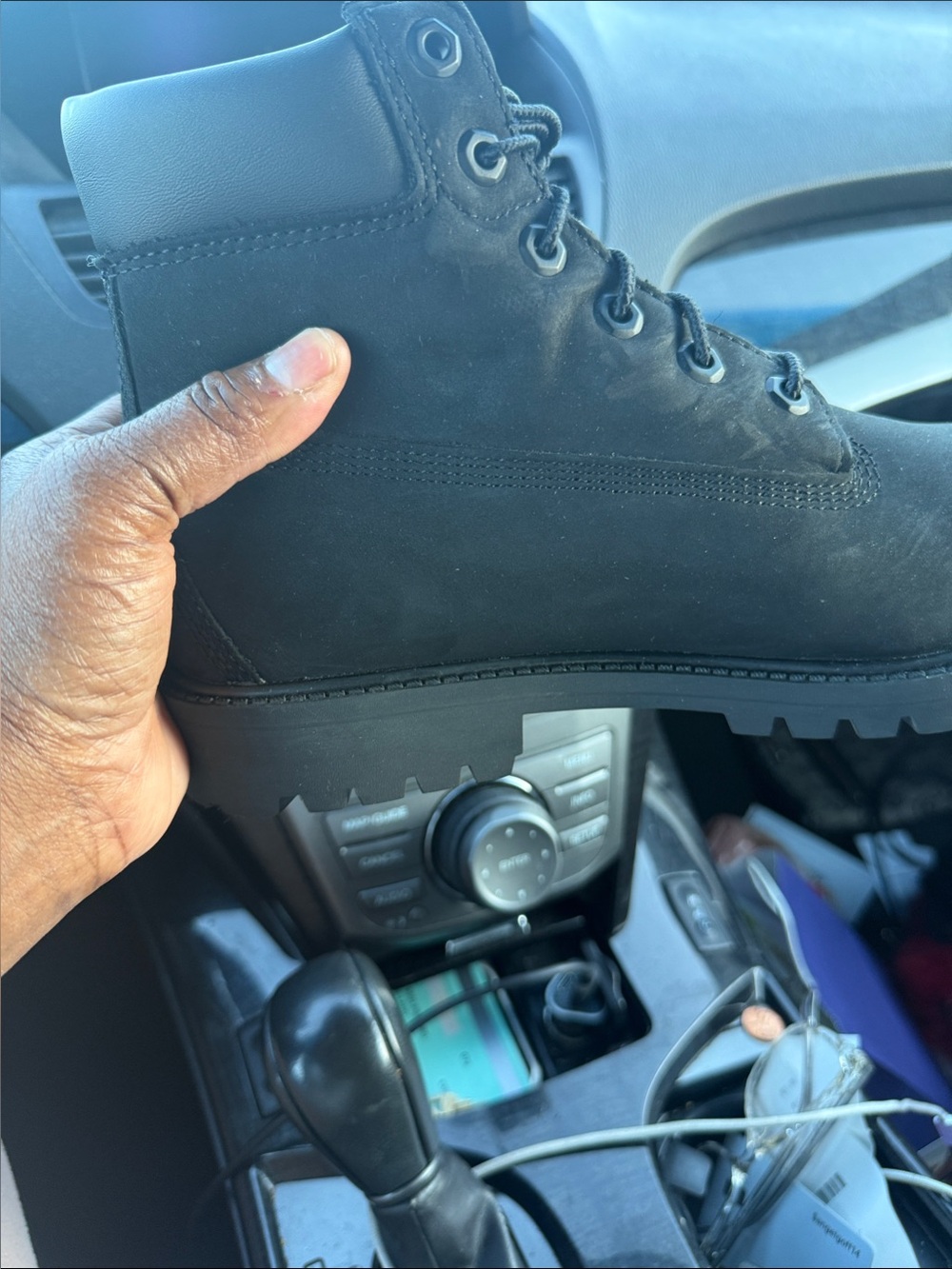 Timberland Boys' Black Lace-Up Waterproof Boots